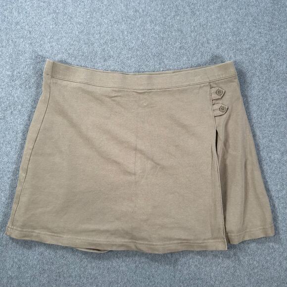 Lands' End Beige Solid Knit Skort Women's 16 Button - Picture 1 of 7